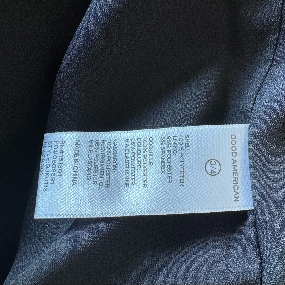 Good American Luxe Suiting Boyfriend Blazer Black Long Sleeve sz 3/4 Large - Picture 15 of 16